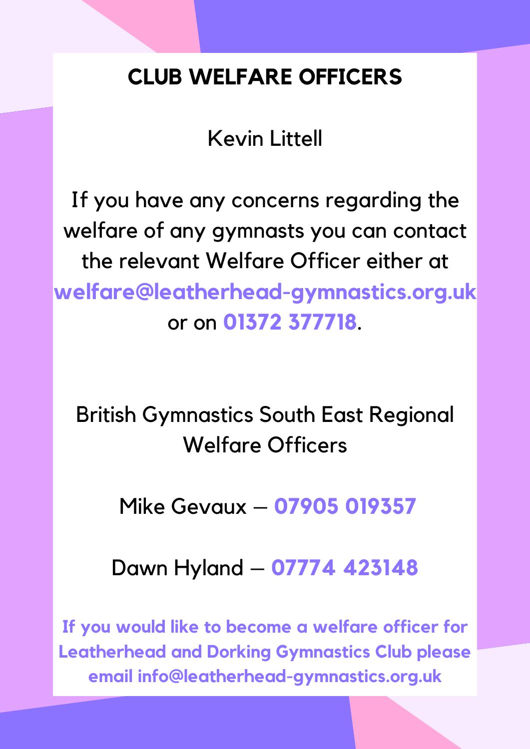 CLUB WELFARE OFFICERS