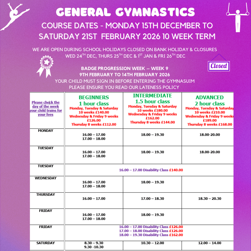 General Gymnastics Course 15122025 21022026