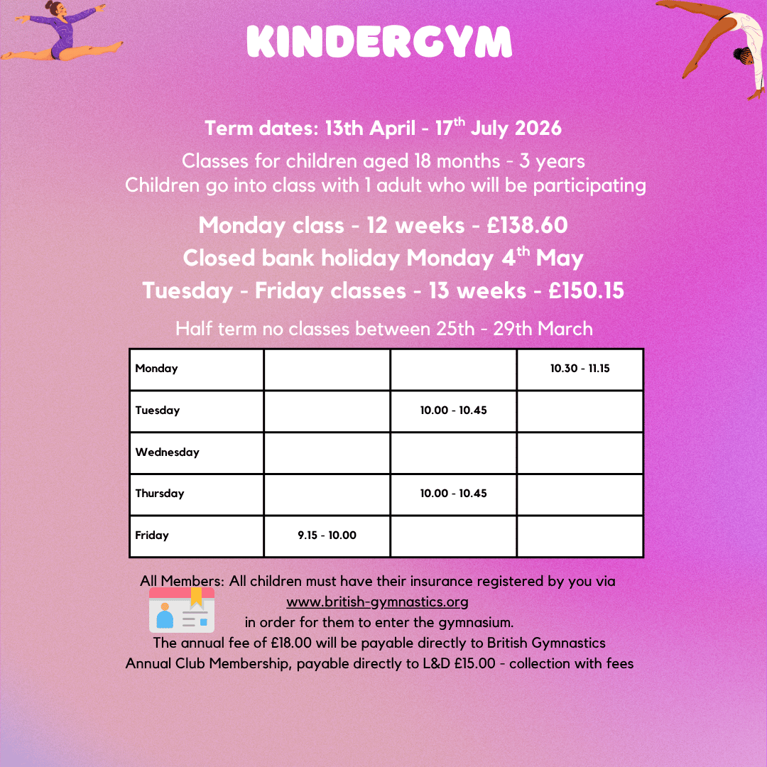 Kindergym April 17th July